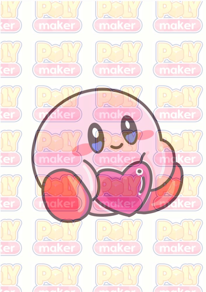 Kirby sentado Corazón – Poly Maker